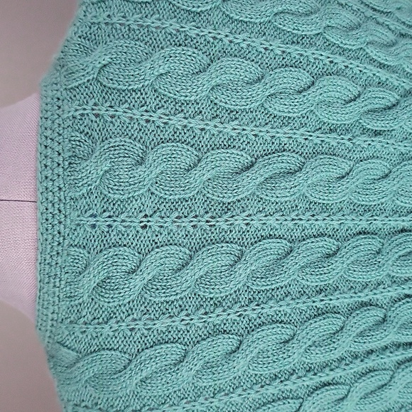 Vintage Trimingham’s Bermuda x Deans of Scotland Teal Wool Cardigan - Size S - Picture 5 of 10